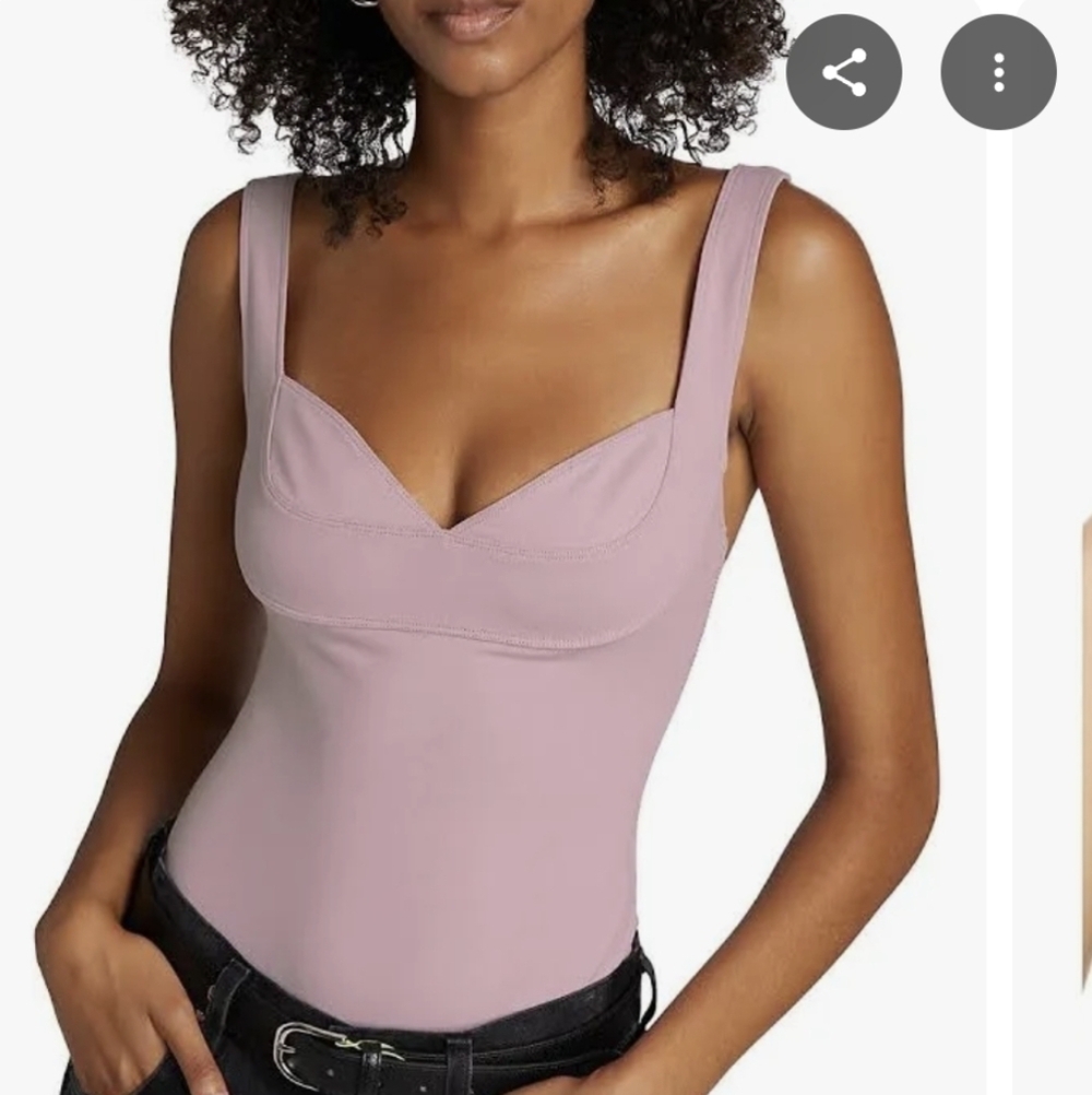 Free People Dusk til Dawn Bodysuit sz MED in Dusty Pink​​​ - Picture 4 of 15